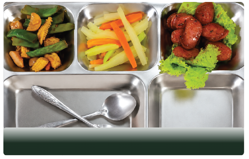 Cơm - Bò xào hải sản - Xúc xích